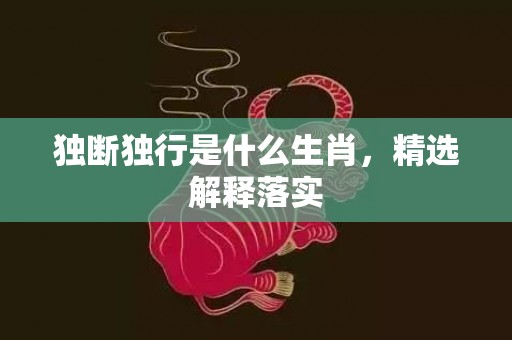 独断独行是什么生肖，精选解释落实