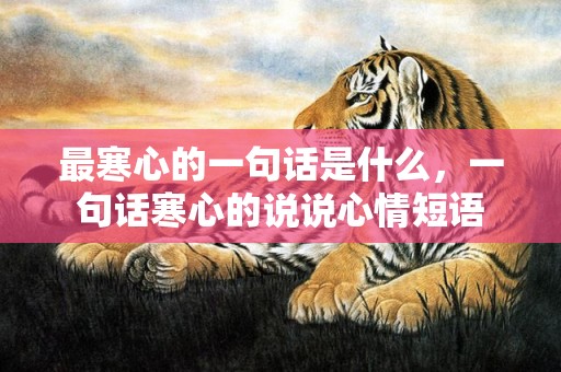最寒心的一句话是什么，一句话寒心的说说心情短语