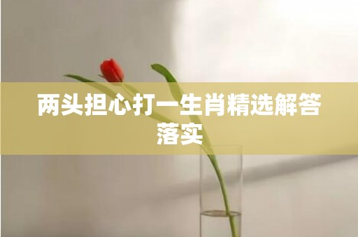 两头担心打一生肖精选解答落实