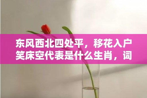东风西北四处平，移花入户笑床空代表是什么生肖，词语解答落实