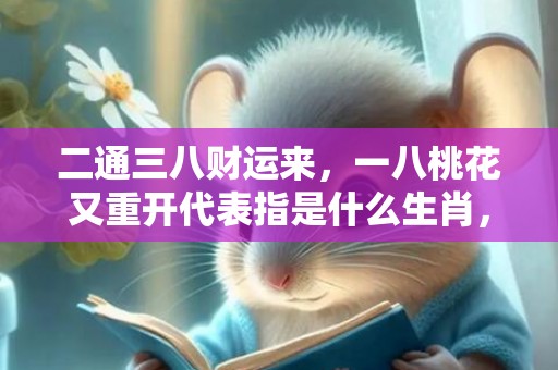 二通三八财运来，一八桃花又重开代表指是什么生肖，词语精选落实