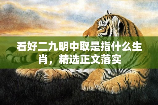 看好二九明中取是指什么生肖，精选正文落实