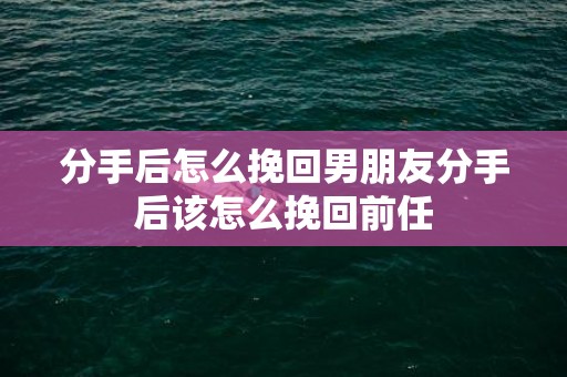 分手后怎么挽回男朋友分手后该怎么挽回前任