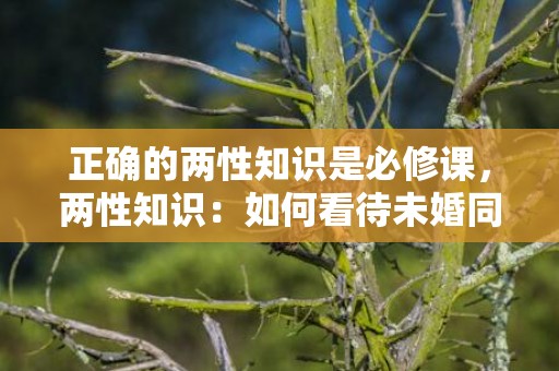 正确的两性知识是必修课，两性知识：如何看待未婚同居