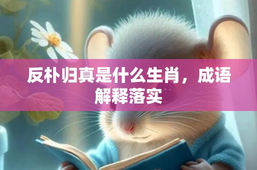 反朴归真是什么生肖，成语解释落实
