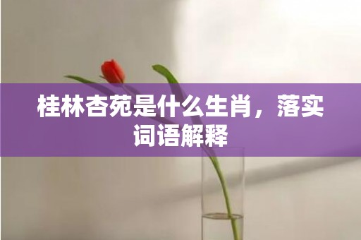 桂林杏苑是什么生肖，落实词语解释