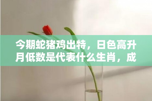 今期蛇猪鸡出特，日色高升月低数是代表什么生肖，成语解释落实