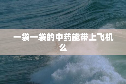 一袋一袋的中药能带上飞机么