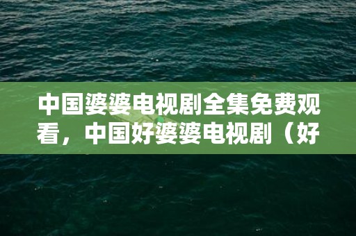 中国婆婆电视剧全集免费观看，中国好婆婆电视剧（好婆婆毕竟可以有多好）