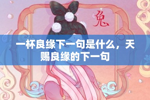 一杯良缘下一句是什么，天赐良缘的下一句