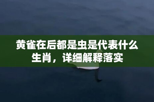 黄雀在后都是虫是代表什么生肖，详细解释落实