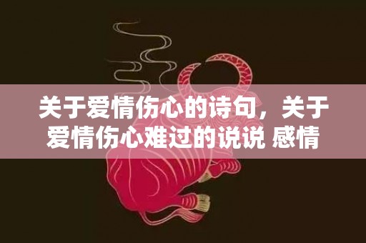关于爱情伤心的诗句，关于爱情伤心难过的说说 感情说说伤感的句子