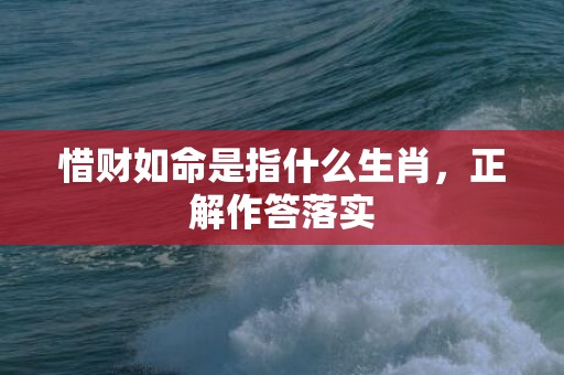 惜财如命是指什么生肖，正解作答落实