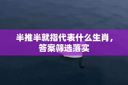 半推半就指代表什么生肖，答案筛选落实