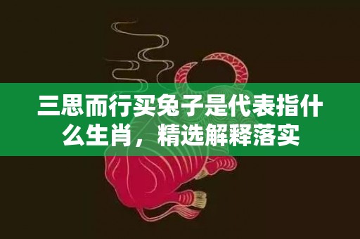 三思而行买兔子是代表指什么生肖，精选解释落实