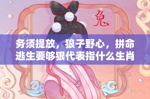 务须提放，狼子野心，拼命逃生要够狠代表指什么生肖，词语精选落实