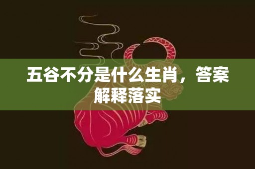 五谷不分是什么生肖，答案解释落实