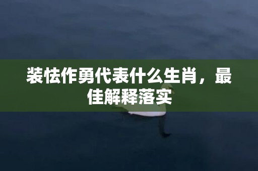 装怯作勇代表什么生肖，最佳解释落实