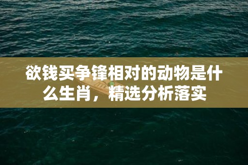 欲钱买争锋相对的动物是什么生肖，精选分析落实
