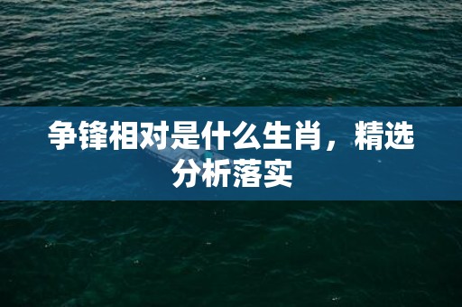 争锋相对是什么生肖，精选分析落实