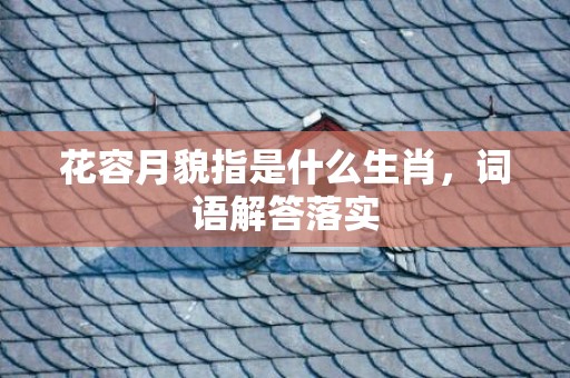 花容月貌指是什么生肖，词语解答落实