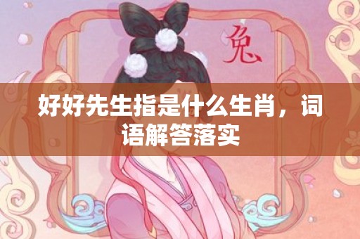 好好先生指是什么生肖，词语解答落实