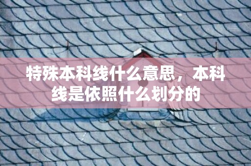 特殊本科线什么意思，本科线是依照什么划分的
