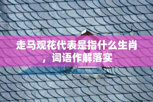 走马观花代表是指什么生肖，词语作解落实