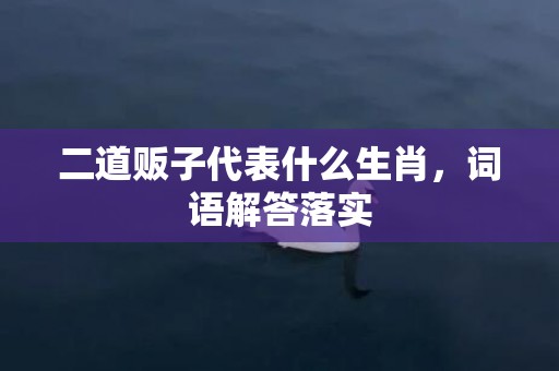 二道贩子代表什么生肖，词语解答落实