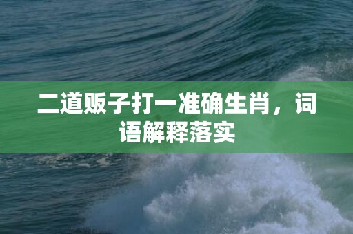 二道贩子打一准确生肖，词语解释落实