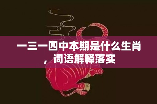 一三一四中本期是什么生肖，词语解释落实