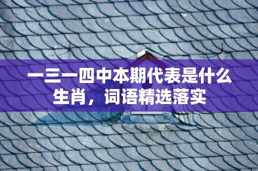 一三一四中本期代表是什么生肖，词语精选落实