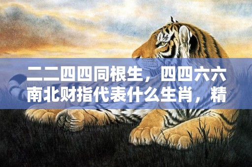 二二四四同根生，四四六六南北财指代表什么生肖，精选答案落实