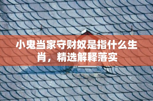小鬼当家守财奴是指什么生肖，精选解释落实