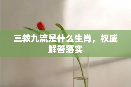 三教九流是什么生肖，权威解答落实