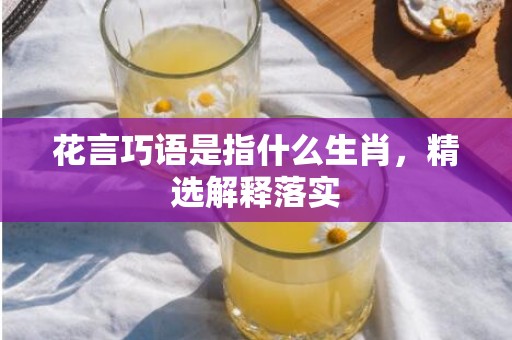 花言巧语是指什么生肖，精选解释落实