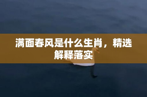 满面春风是什么生肖，精选解释落实