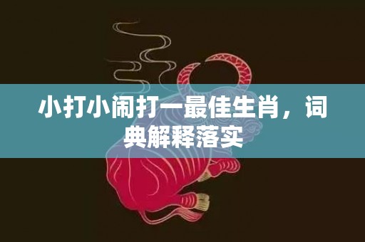 小打小闹打一最佳生肖，词典解释落实