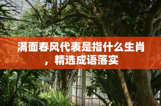 满面春风代表是指什么生肖，精选成语落实