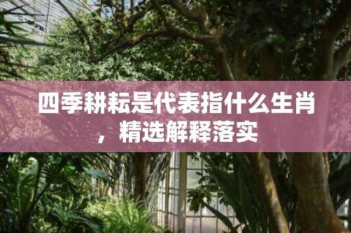 四季耕耘是代表指什么生肖，精选解释落实