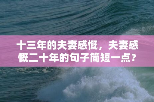 十三年的夫妻感慨，夫妻感慨二十年的句子简短一点？夫妻风雨同舟的句子