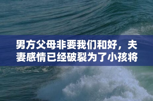 男方父母非要我们和好，夫妻感情已经破裂为了小孩将就吗