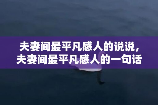 夫妻间最平凡感人的说说，夫妻间最平凡感人的一句话怎么说