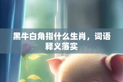黑牛白角指什么生肖，词语释义落实