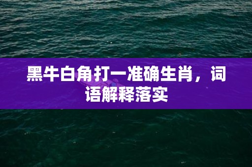 黑牛白角打一准确生肖，词语解释落实