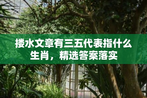 搂水文章有三五代表指什么生肖，精选答案落实