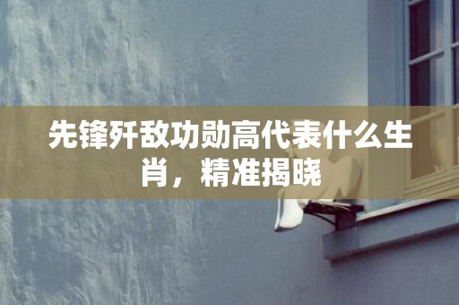 先锋歼敌功勋高代表什么生肖，精准揭晓