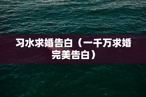 习水求婚告白（一千万求婚完美告白）