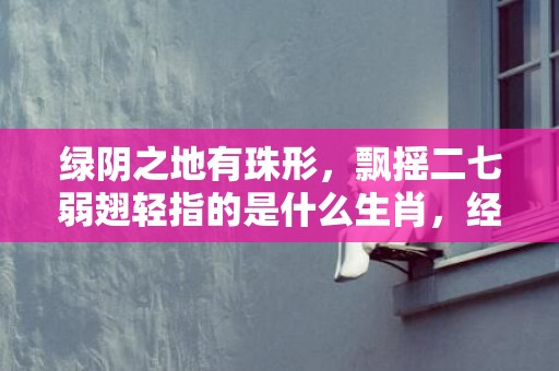 绿阴之地有珠形，飘摇二七弱翅轻指的是什么生肖，经典答案落实
