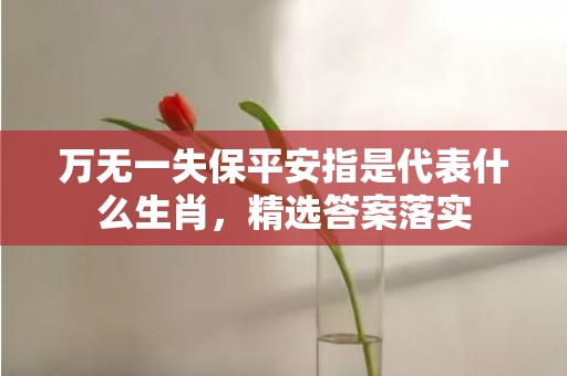 万无一失保平安指是代表什么生肖，精选答案落实